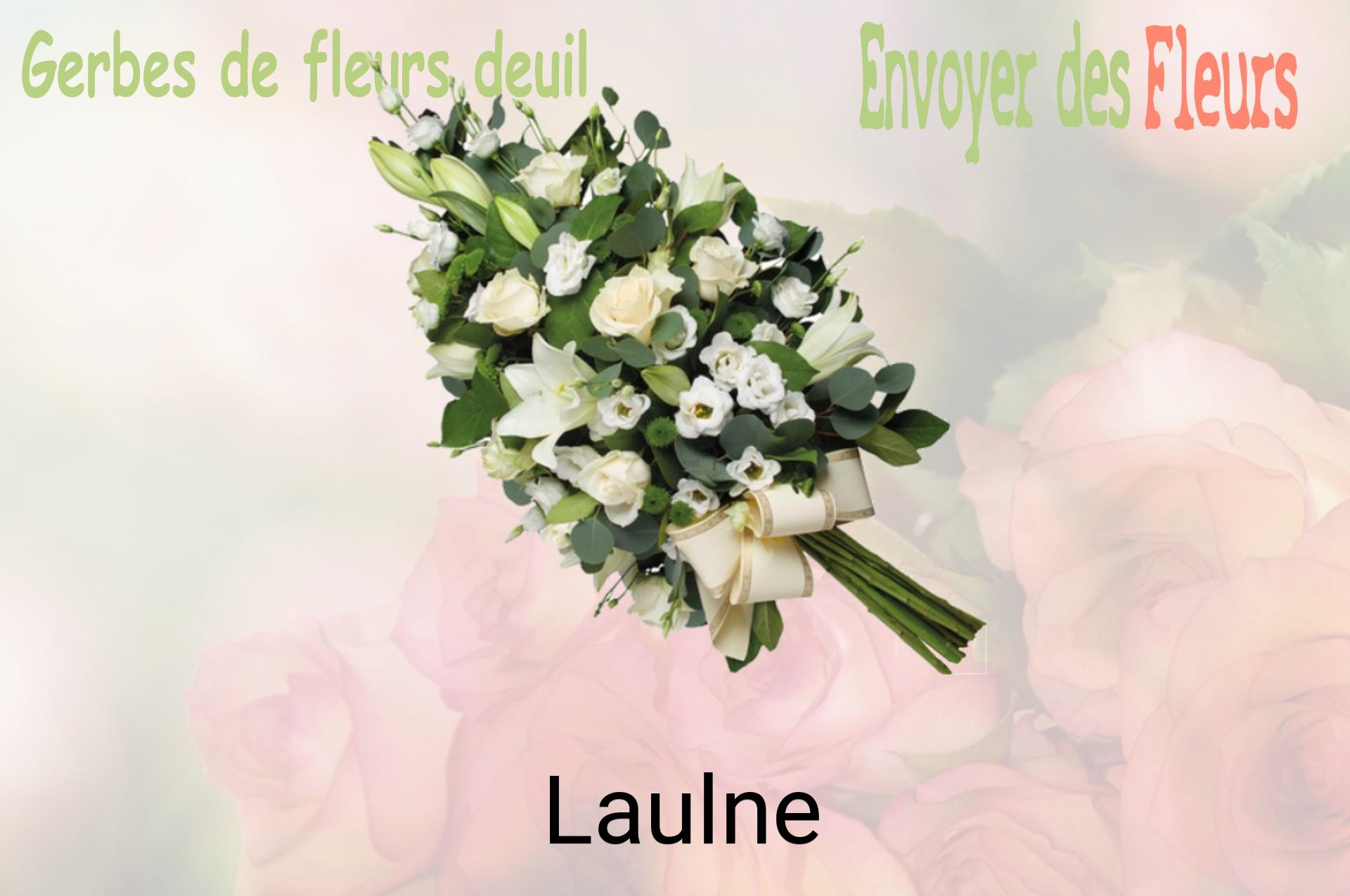 Gerbe de fleurs de deuil livrée à Laulne
